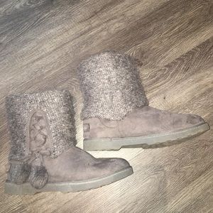 SUEDE & SWEATER WINTER BOOTS